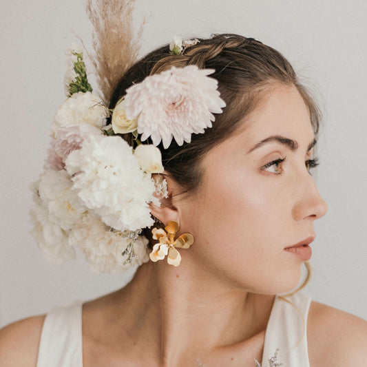 Aretes flor merania grande