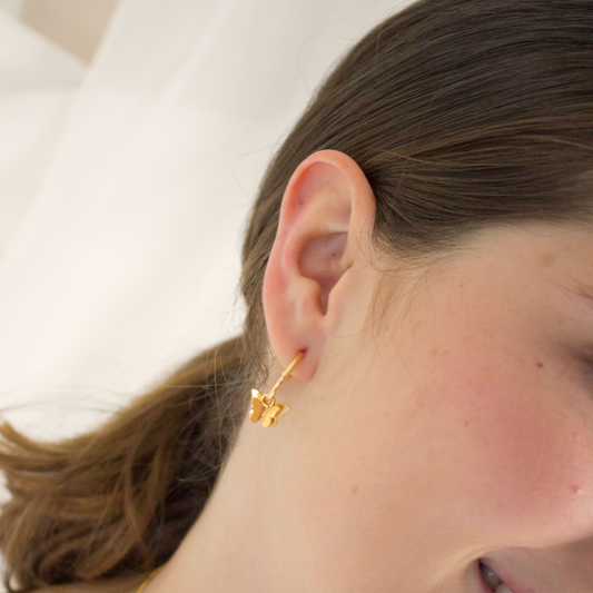 Candongas mariposa doble