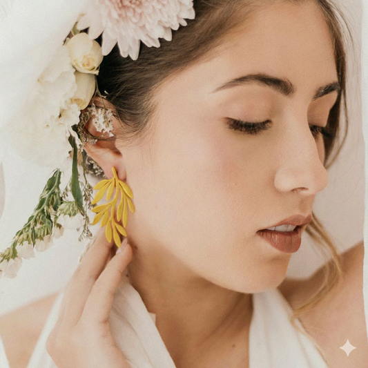 Aretes Hoja Florescencia