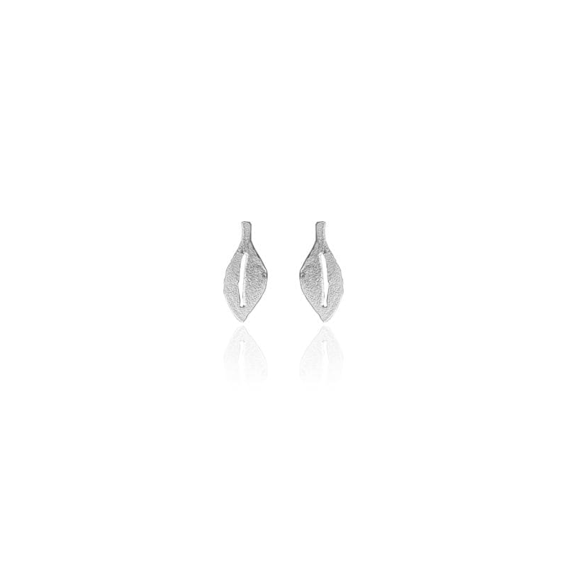 Dicca variation Plateado Aretes hoja passiflora
