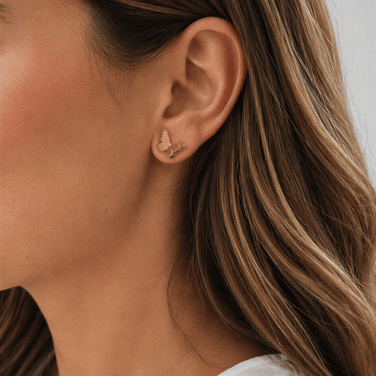 Aretes mariposa doble