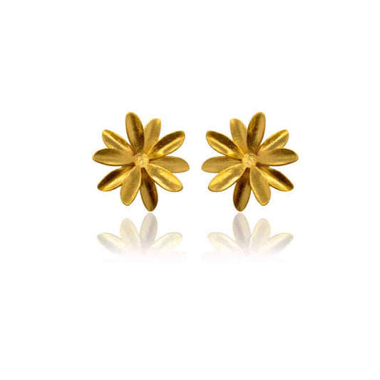 Mi tienda variation Dorado Aretes passiflora pequeños