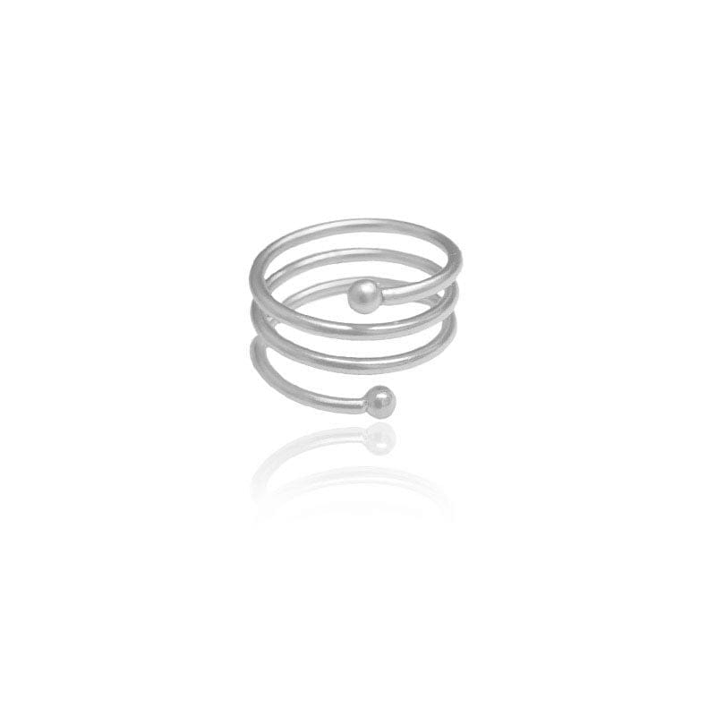 Mi tienda variation Plateado Anillo espiral con esferas