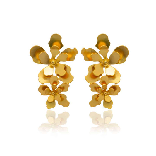 Aretes flor merania largos