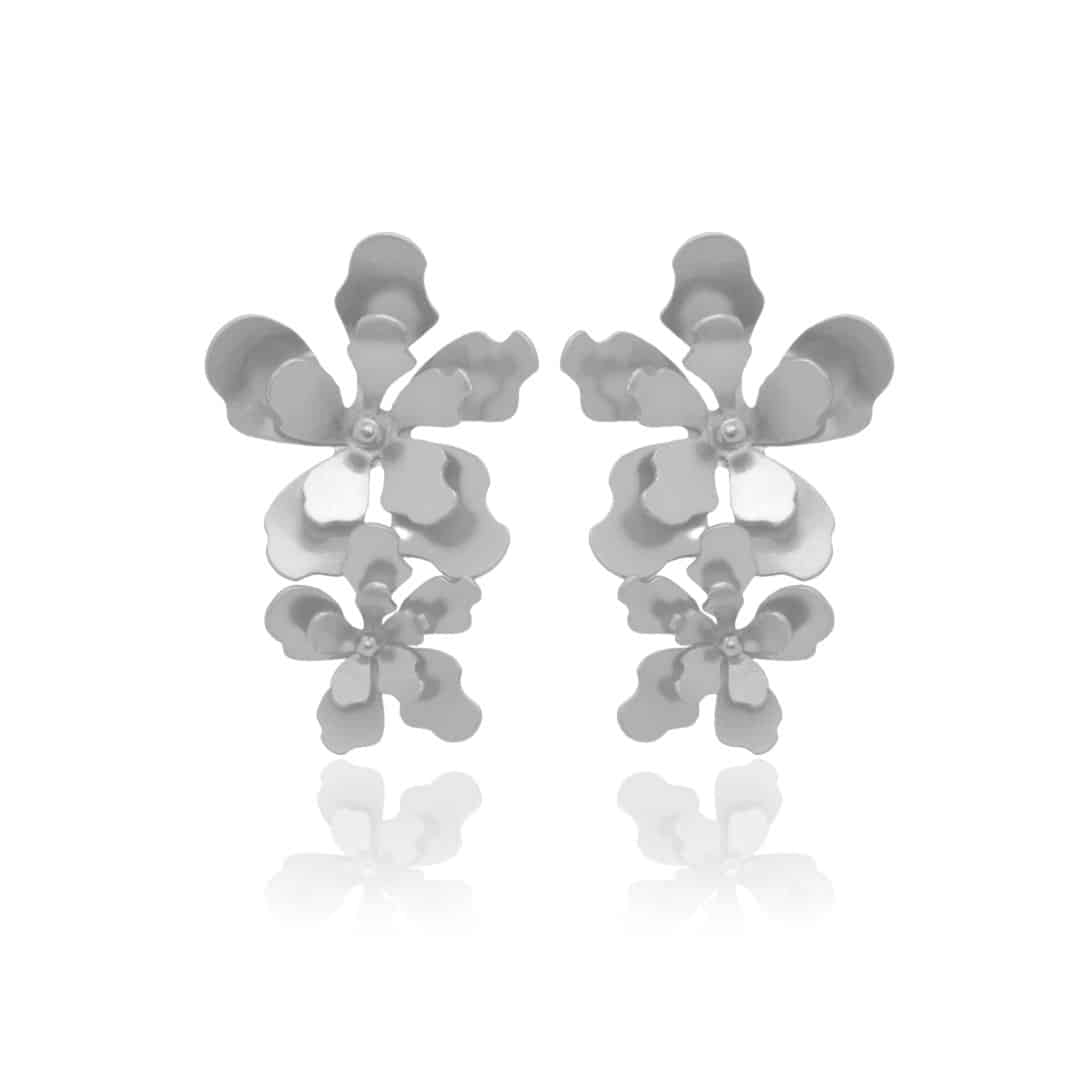 Aretes flor merania largos