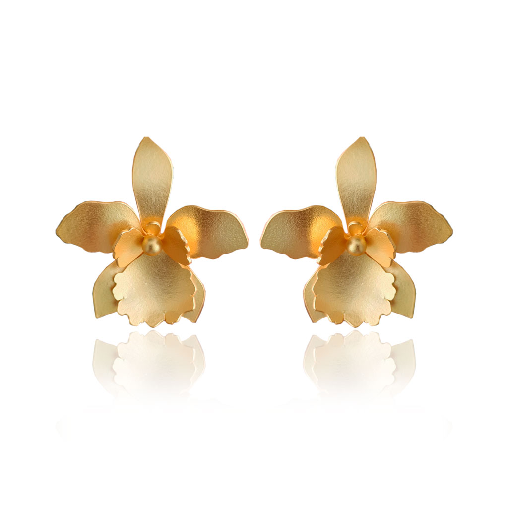 Aretes orquídea quadricolor