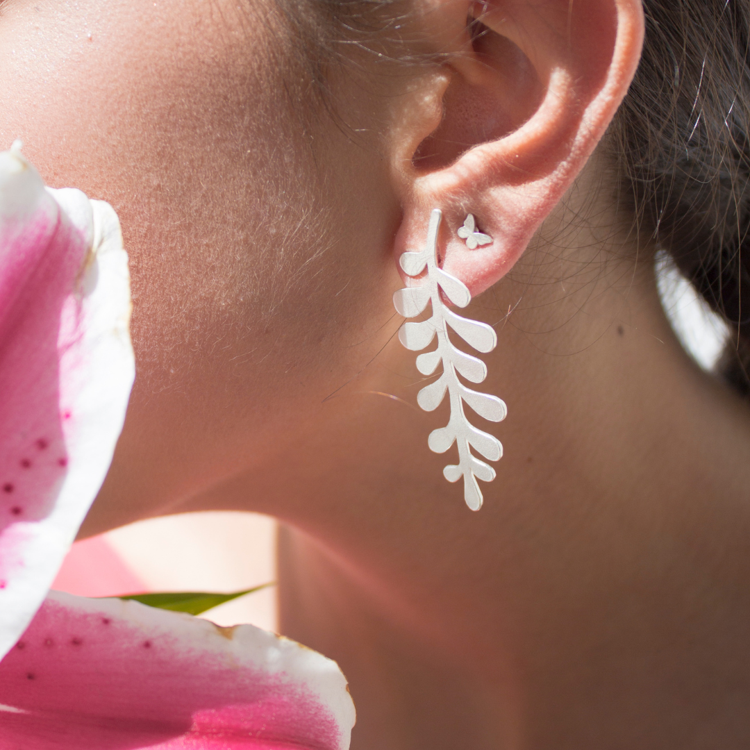 Aretes hoja