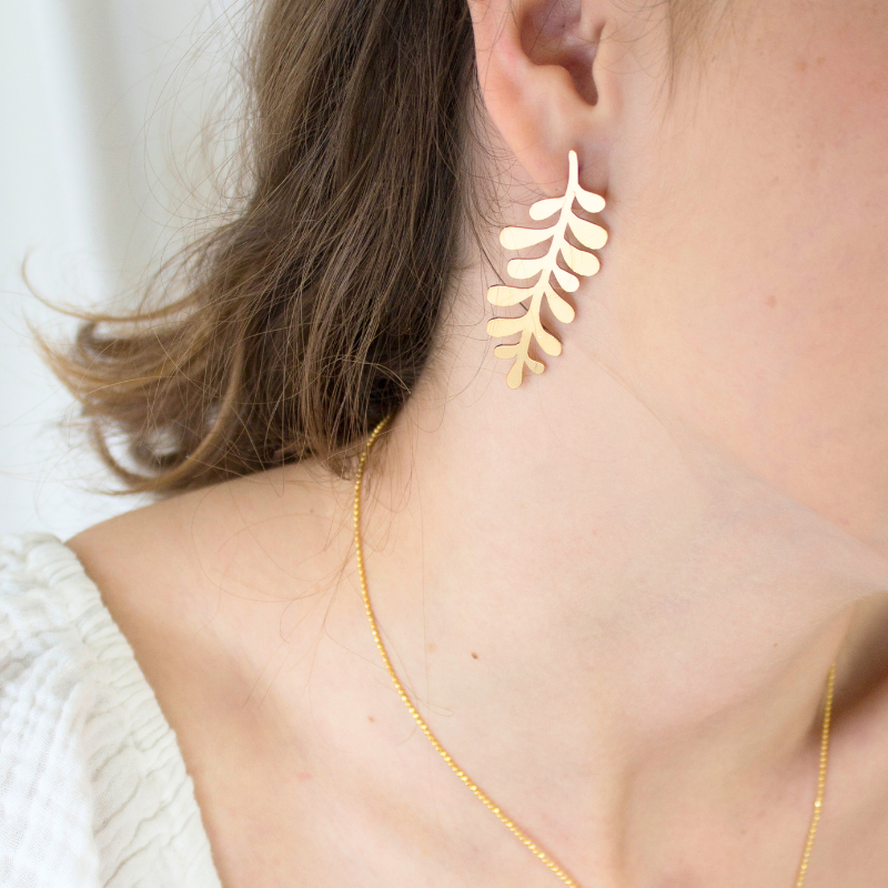 Aretes hoja