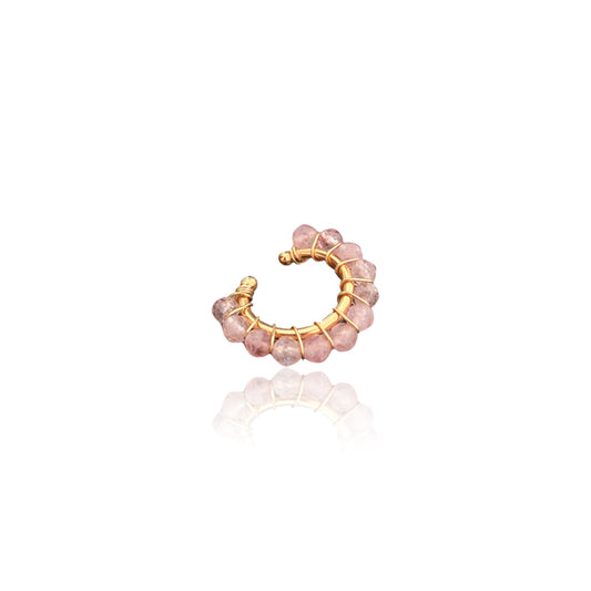 Earcuff jade rosado