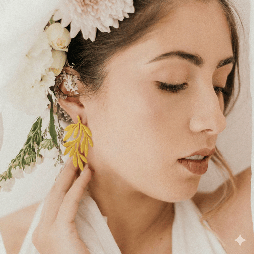 Dicca Aretes Hoja Florescencia