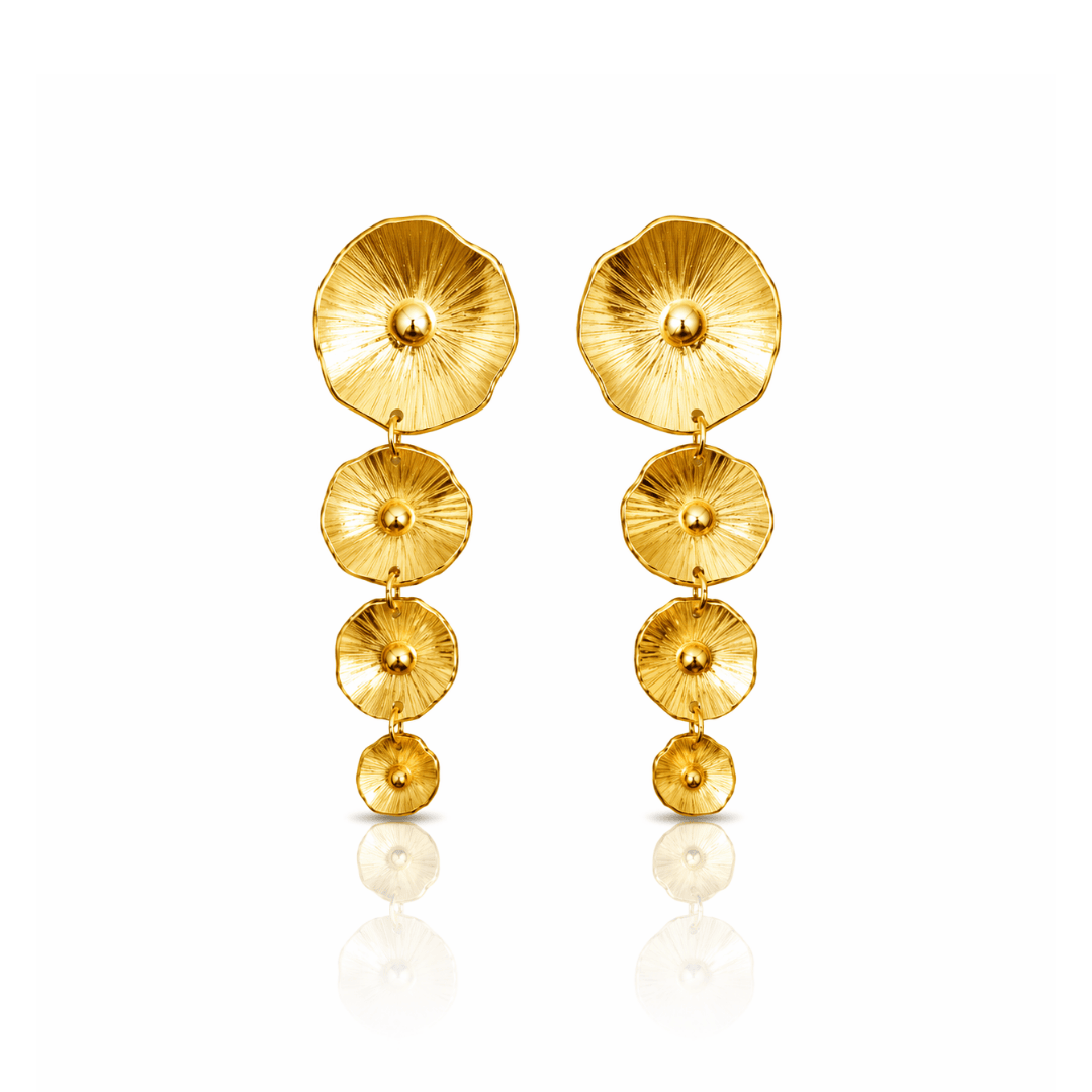 Dicca Dorado Aretes Renacer largos