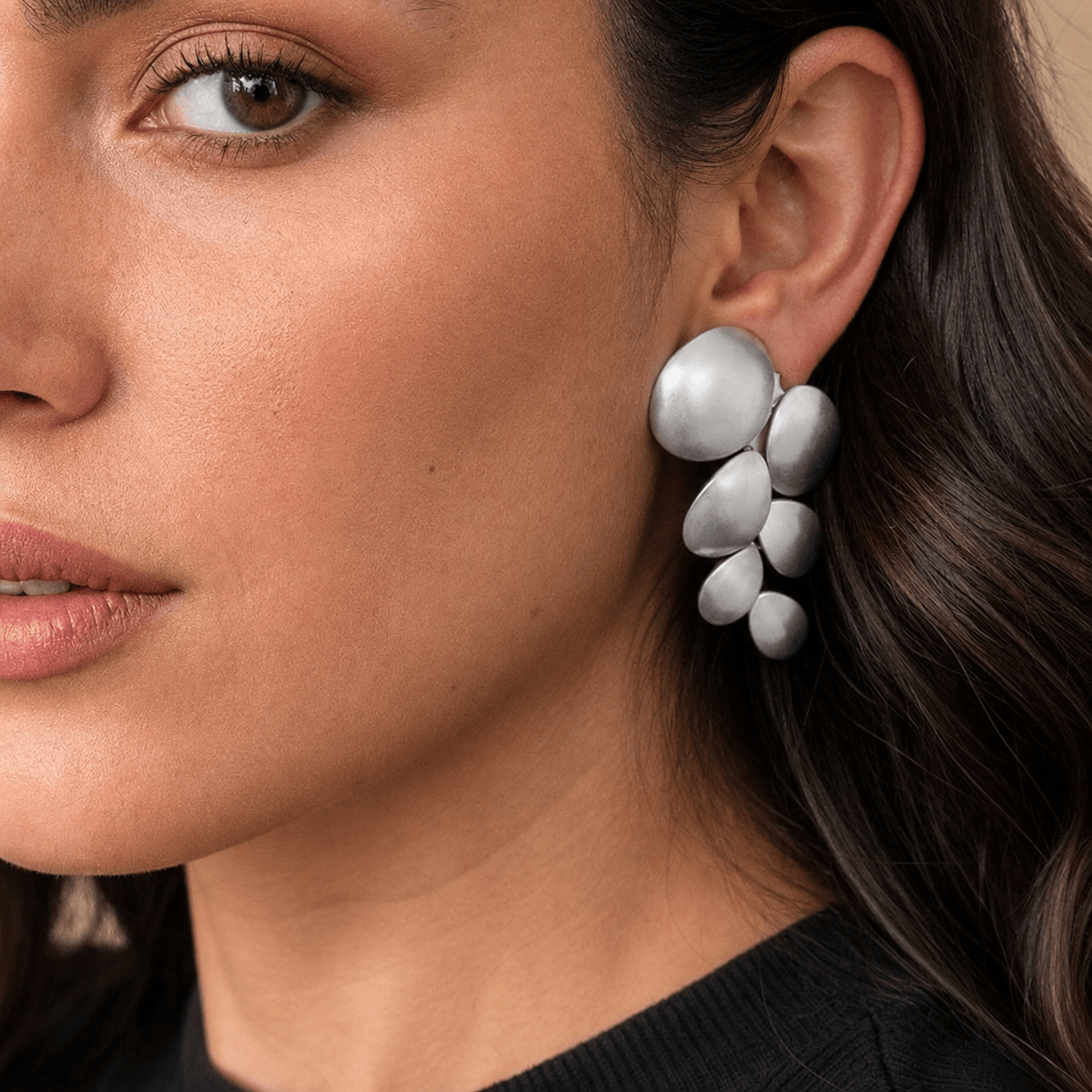 Dicca Plateado Aretes Andinia Largos