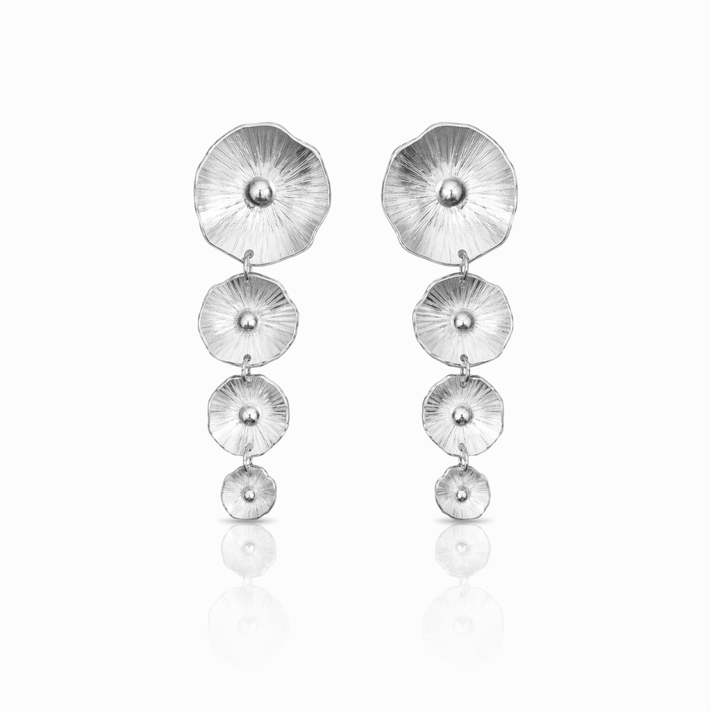 Dicca Plateado Aretes Renacer largos
