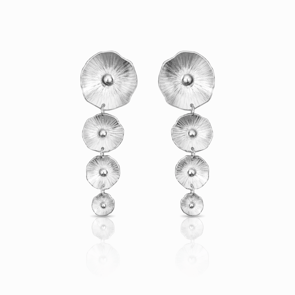 Dicca Plateado Aretes Renacer largos