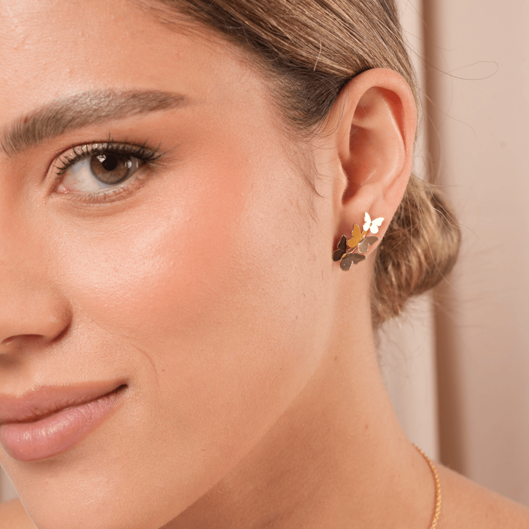 Mi tienda variation Aretes mariposas triple