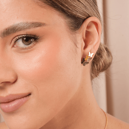 Mi tienda variation Aretes mariposas triple