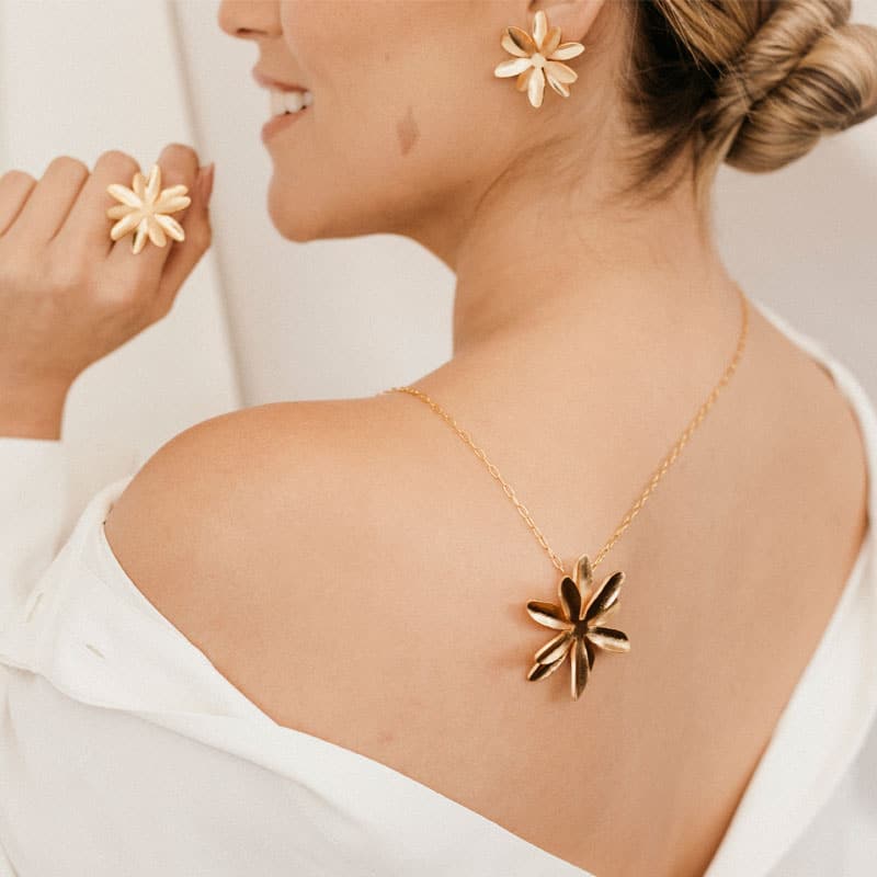 Mi tienda variation Aretes passiflora pequeños