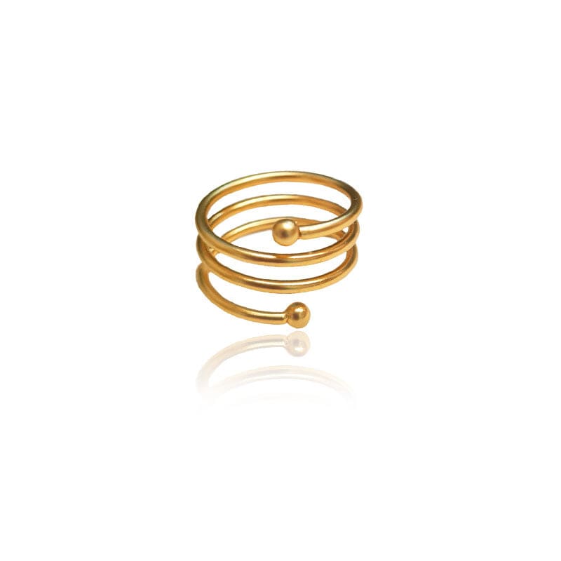 Mi tienda variation Dorado Anillo espiral con esferas
