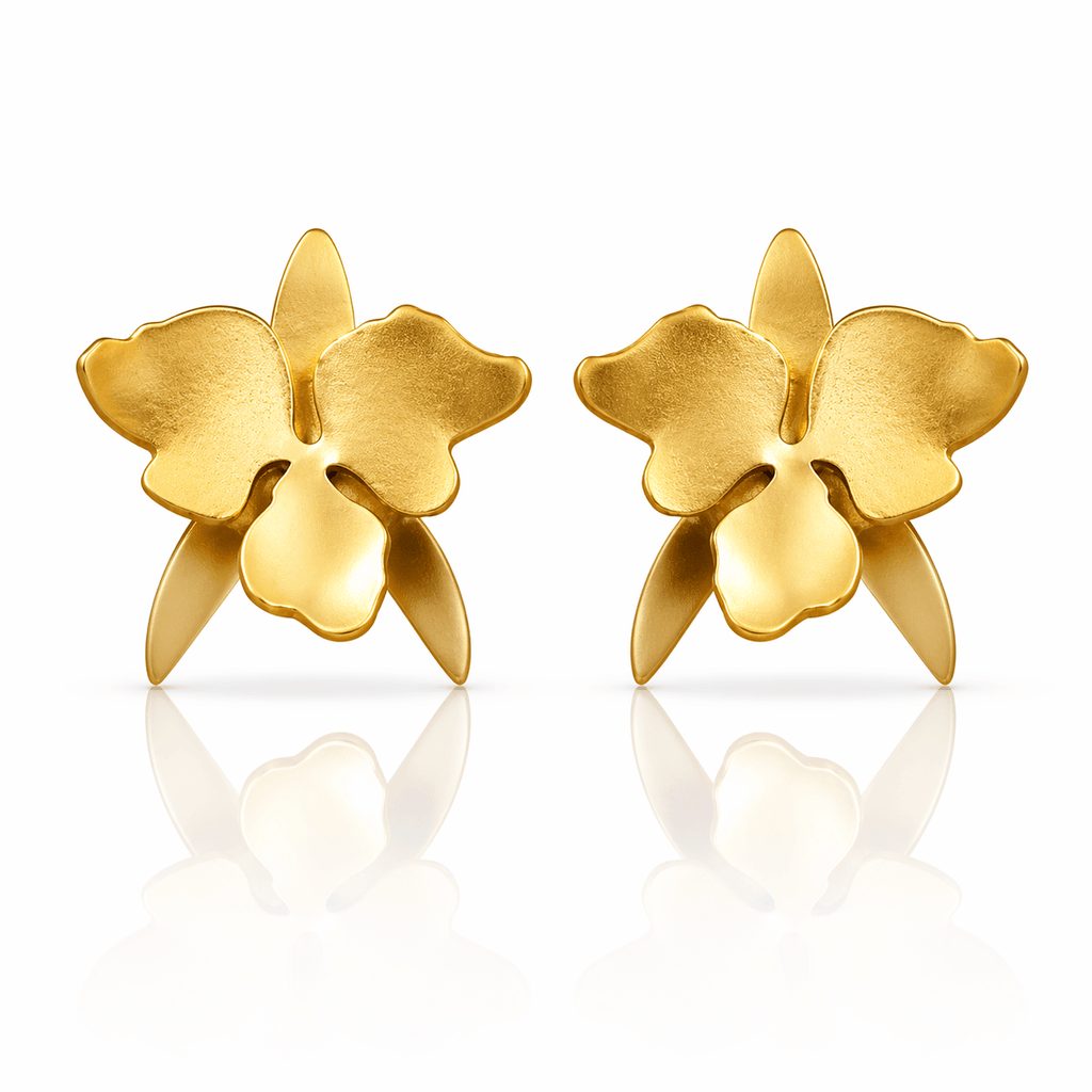 Mi tienda variation Dorado Aretes cattleya