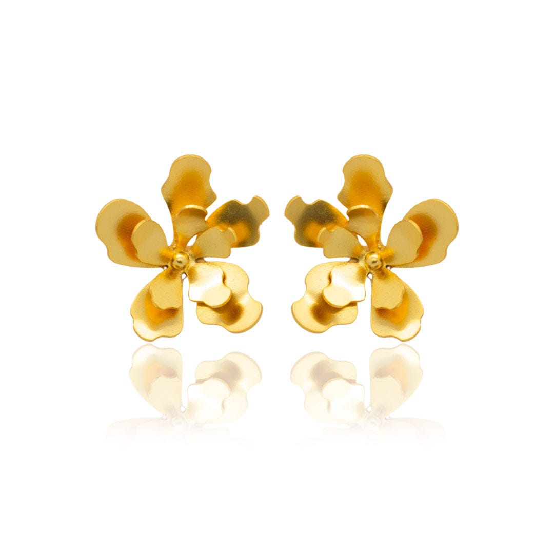 Mi tienda variation Dorado Aretes flor merania grande