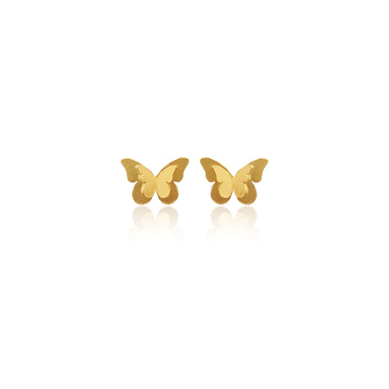 Mi tienda variation Dorado Aretes mariposa doble