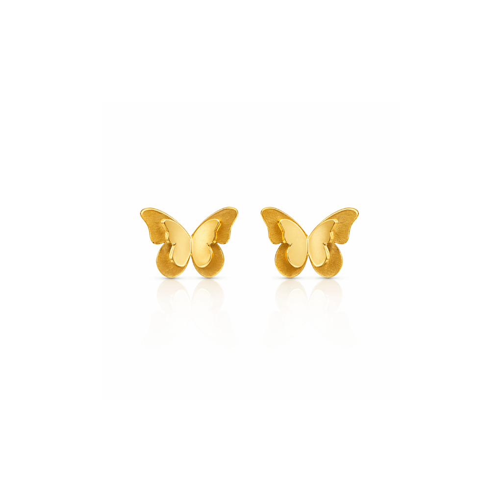 Mi tienda variation Dorado Aretes mariposa doble