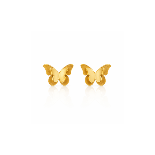 Mi tienda variation Dorado Aretes mariposa doble