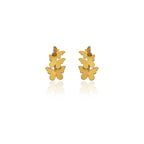 Mi tienda variation Dorado Aretes mariposas triple