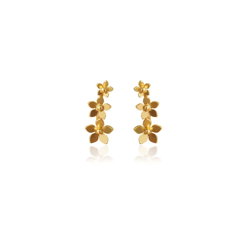 Mi tienda variation Dorado Aretes triple mini guayacan