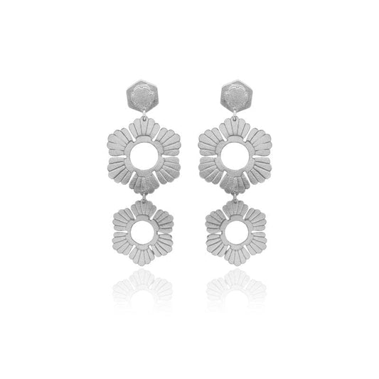 Mi tienda variation Plateado Aretes Aina largo