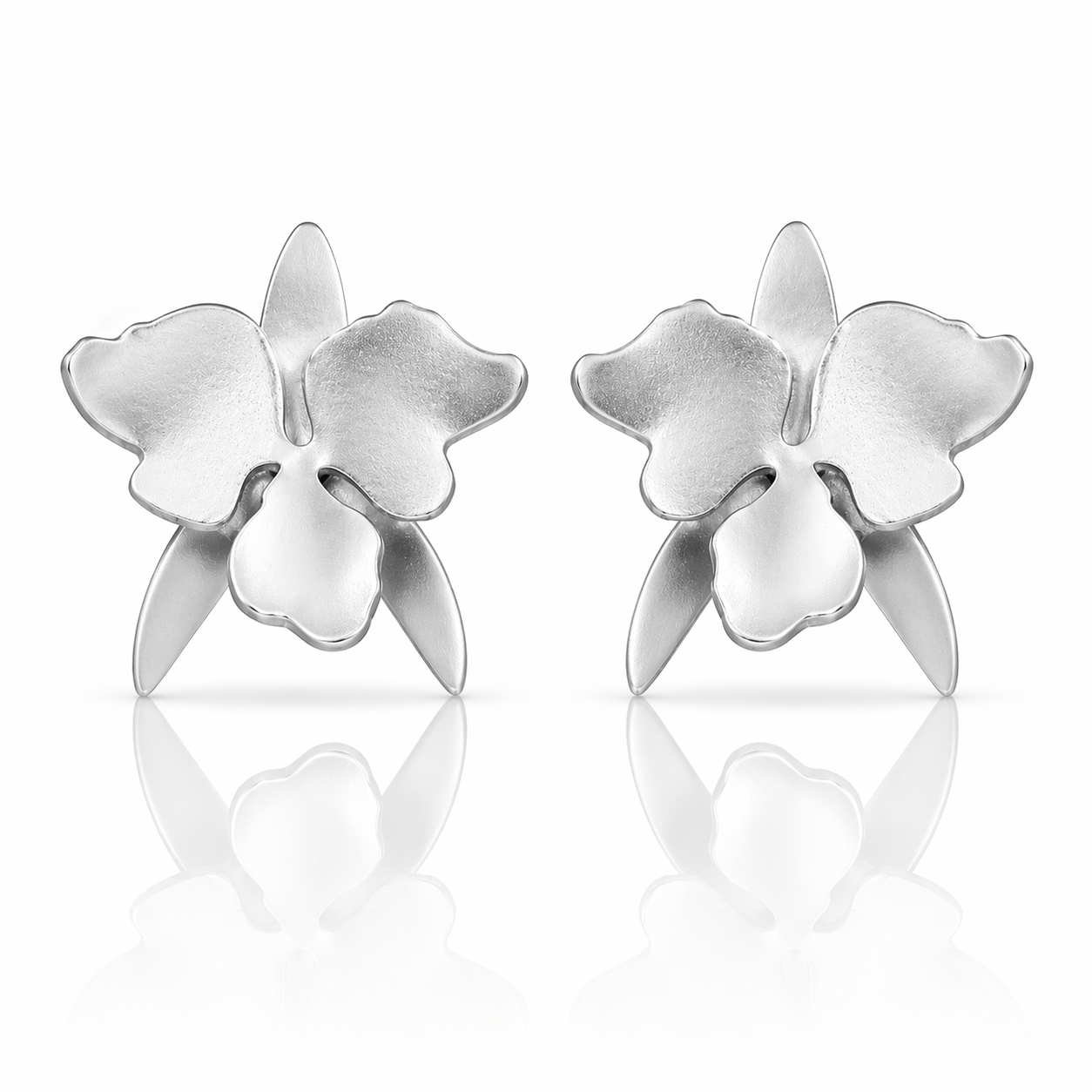 Mi tienda variation Plateado Aretes cattleya