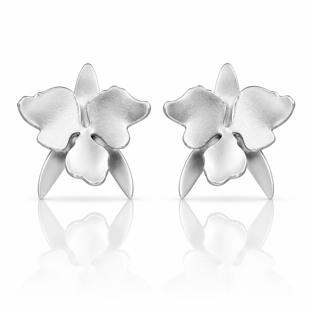 Mi tienda variation Plateado Aretes cattleya