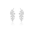 Mi tienda variation Plateado Aretes hoja