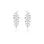 Mi tienda variation Plateado Aretes hoja