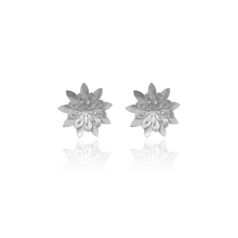Mi tienda variation Plateado Aretes Loto
