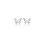 Mi tienda variation Plateado Aretes mariposa doble