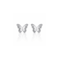 Mi tienda variation Plateado Aretes mariposa doble