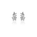 Mi tienda variation Plateado Aretes mariposas triple