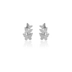 Mi tienda variation Plateado Aretes mariposas triple