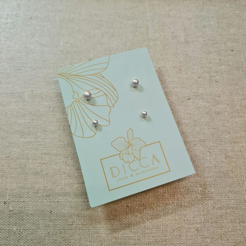 Mi tienda variation Plateado Aretes mini topo