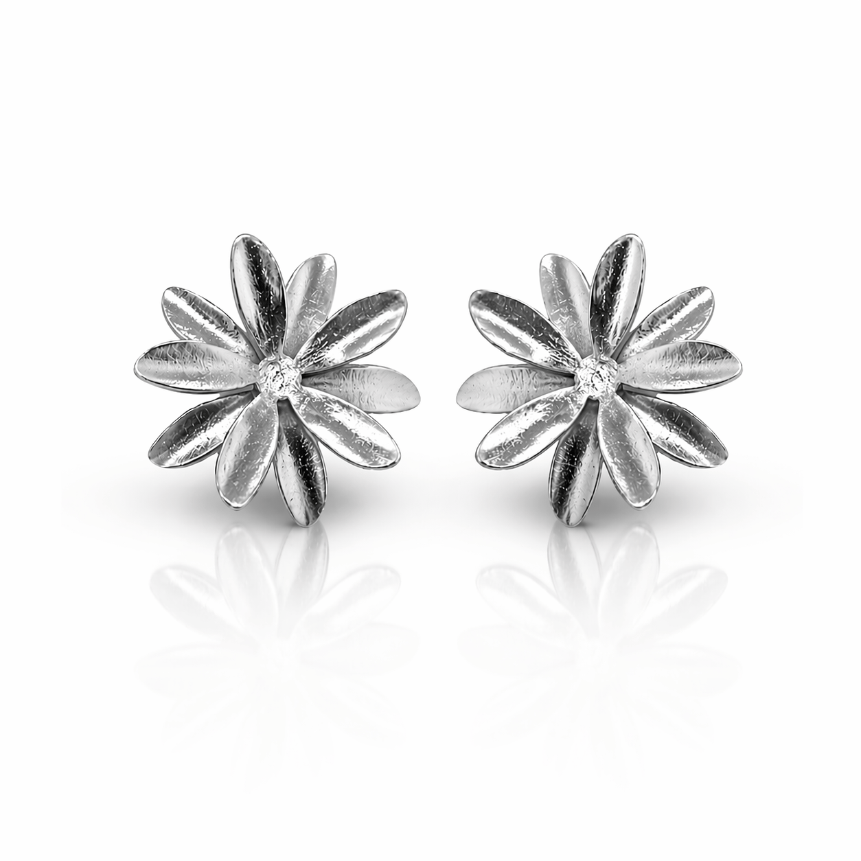 Mi tienda variation Plateado Aretes passiflora