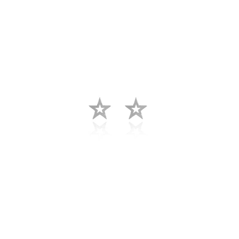 Mi tienda variation Plateado Aretes silueta estrella