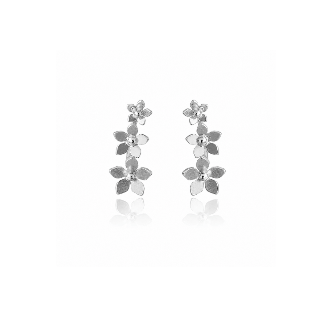 Mi tienda variation Plateado Aretes triple mini guayacan