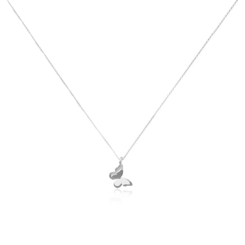 Mi tienda variation Plateado Collar dije mariposa doble