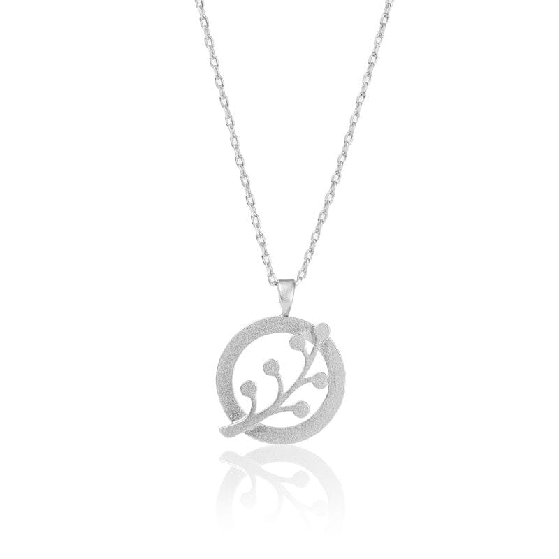 Mi tienda variation Plateado Collar medalla flor de frailejón